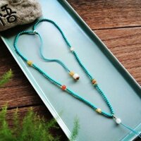 Thiết kế thích hợp Hàng hóa cao cấp Kim cương Magiê Quặng ngọc lam kê Hạt dây mặt dây chuyền Dây chuyền Vòng cổ Dây chuyền Vòng cổ đa năng Vòng cổ20250313