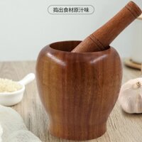 [Thiết kế tích hợp gỗ nguyên khối] Dụng cụ nghiền tỏi gia đình, dụng cụ nghiền tỏi bằng gỗ, máy nghiền thuốc EEYD
