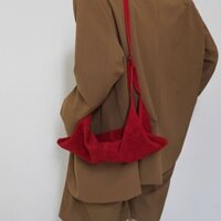 Thiết kế túi xách da lộn màu đỏ túi đeo vai thời trang