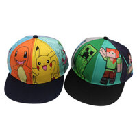[Thiết kế vành rộng] Mũ chống nắng Minecraft Pokémon Elf Mũ chống nắng Mũ trẻ em Bé trai Hoạt hình Mũ trẻ em Mũ du lịch
