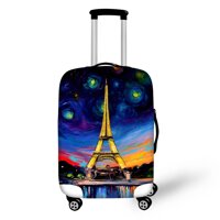 ThiKin Travel Luggage Cover Eiffel Tower Suitcase Protector Fits 18-21 Inch Trolley Case