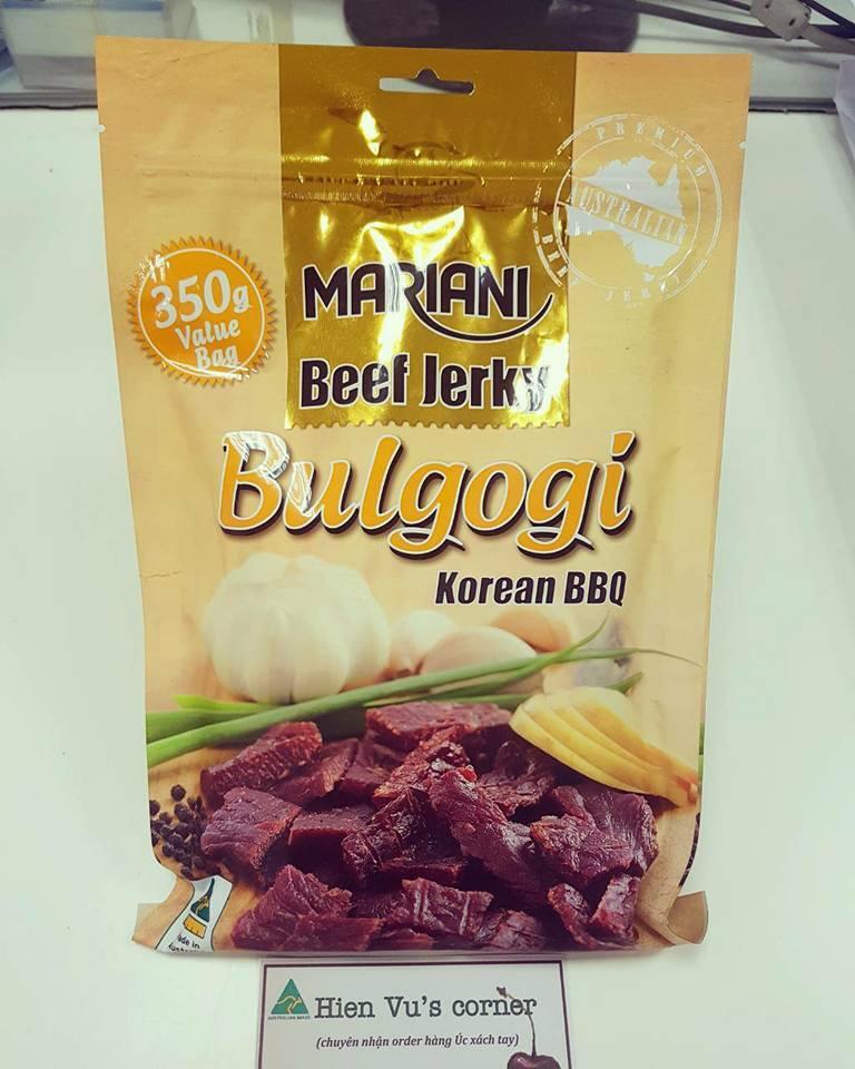 Thịt Bò Khô Úc Mariani Bulgogi Korea BBQ Gói 350g