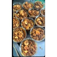 thịt chưng mắm tép, tôm nguyên con