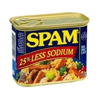 THỊT HỘP GLORIOUS SPAM 25 LESS SODIUM SPAM CANNED MEAT LESS 25% 340G (1 loc)