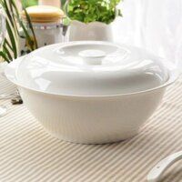 Thố chưng yến sào Minh Châu 0.33 lit,Thố sứ trắng 1 lít đựng cơm canh - Bát sứ trắng có nắp đậy
