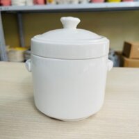 Thố chưng yến - Thố sứ trắng