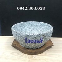 Thố đá giữ nhiệt Hàn Quốc 20cm + Đế gỗ