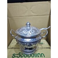Thố đựng cơm Thái Lan 24cm mạ bạc (kèm thìa)