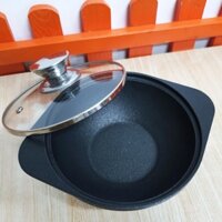 Thố gang đáy V 16cm chống dính Vạn Lợi dùng được bếp từ