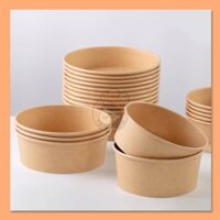 Thố giấy, tô giấy kraft (50 cái) dung tích 500ml, 750ml, 1000ml