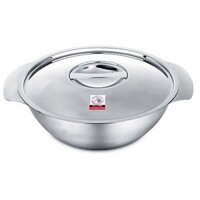 Thố Inox 304 dẹp Zebra 14cm Đến 22cm Có Nắp Và Quai, Hàng Thái Lan 123014