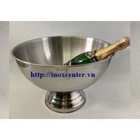 Thố inox , chậu inox đựng đá , ướp lạnh rượu bia có đế (chân) / Size 35 cm , 40 cm