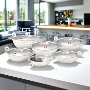 Thố inox có nắp quai Zebra 123020 20cm