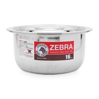 Thố Inox có nắp Zebra, 14cm Đến 32cm, 1 Đáy Loại Dày, Inox 304