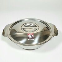 Thố Inox dẹp Zebra cao cấp 16cm-123016 có nắp và quai hàng Thái Lan, inox 304 an toàn cho sức khỏe