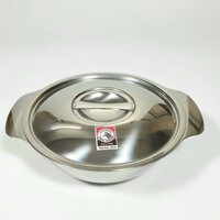 Thố Inox dẹp Zebra cao cấp16cm-123016 có nắp và quai hàng Thái Lan, inox 304 an toàn cho sức khỏe