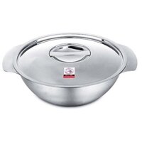 Thố Inox Zebra 22cm - 123022 có nắp và quai hàng nhập khẩu Thái Lan