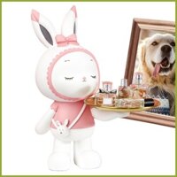 Thỏ Khay Trang Sức Động Vật Thỏ Điêu Khắc Tấm Thỏ Chìa Khóa Món Ăn Nhựa Thủ Công Trang Trí Giá Đỡ Cho Nước Hoa tamvn