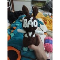 thỏ mặc váy yếm đựng tỏi cho bé (len milk cotton)