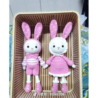 thỏ mimi và miti đồ chơi cho bé trang trí bàn học.