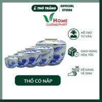 Thố sứ có nắp cao cấp họa tiết con gà độc đáo đậm nét thôn quê- Gốm Sứ Cường Phát