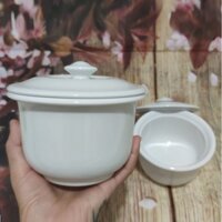 thố sứ trắng Minh Long - thố sứ có nắp Minh Long 0.52L