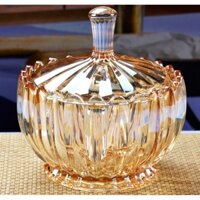 Thố Thủy Tinh 🍀 Hũ Đựng Mứt 🍀 Lọ Pha Lê Có Nắp Đựng Bánh Kẹo, Hoa Quả