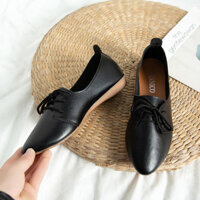 Thoải Mái Một Chân Mua Lại Lần Giày Đế Bằng Nữ Giày Đậu Hà Lan Đế Mềm Sinh Viên Xuân Thu Phối Ren] Giày Influencer Phong Cách Anh Quốc 3768 [Giày Da Nhỏ