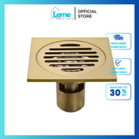 THOÁT SÀN ĐỒNG LMPK30 Ga thoát sàn màu vàng ĐỒNG (Mặt 12x12cm phi 60-76-90-110)