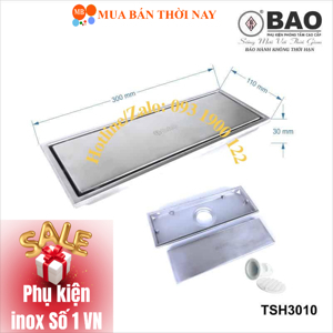 Thoát sàn hộp BAO-TSH3010 (inox 304)