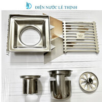 Thoát Sàn Ngăn Mùi Hôi INOX 304 Mặt 12x12, Thoát Sàn Nhà Tắm Dầy 2,5 ly,Hố ga chống mùi hôi chuột bọ