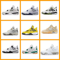 [Thời gian có hạn để giết] Giày thể thao, Giày chạy bộ, nhà máy sản xuất giày, giày điện AJ4, Paris, Joe 4, Oreo, màu xám, thỏ, đại học, đôi nam nữ màu xanh, Giày bóng rổ