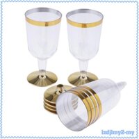 [Thời Gian Hạn Chế] Set 6 Ly Nhựa Uống Rượu Vang Đỏ Vàng Hồng / Vàng / Bạc Viền Vàng