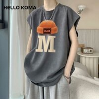 [Thời TRANG] 100% Cotton Áo Vest Nam Áo Vest Thanh Niên Mùa Hè Hợp Thời Trang Mỹ Retro Thể Thao Áo Thun Không Tay Áo Vest Nam