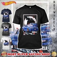 Thời trang 2025 Nissan Skyline Gtr 34 Godzilla Áo thun ngắn tay cao cấp, áo sơ mi nam, áo thun đồ họa