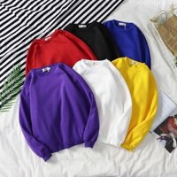 [Thời TRANG] Áo nỉ màu trơn phù hợp cho nam phiên bản Hàn Quốc Áo thun dài tay dáng rộng Áo thun cặp đôi mùa đông Áo thun chui đầu đáy Áo sơ mi Fle