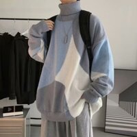 Thời Trang Áo sweater Cổ Lọ Dáng Rộng Thiết Kế Đơn Giản Phong Cách retro Cho Nam