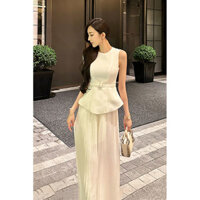✨Thời Trang Áo Vest Trắng Nữ Người Nổi Tiếng Sang Trọng Nhẹ Trưởng Thành Nẹp Top Quần Ống Rộng Bộ Đồ Hai Mảnh 25.3.29