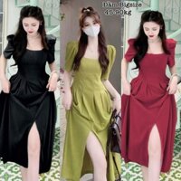 Thời Trang Bigsize - Đầm Váy Bigsize Thun Xốp Nhật Cổ Vuông Tay Phồng Hot Hit Nữ Cao Cấp Xinh Đẹp Sang Trọng 40-95kg