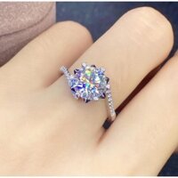 Thời trang bông tuyết vòng PT950 bạc cao carbon kim cương vòng cho phụ nữ