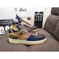 Thời trang chống trượt trần thấp chống trượt Nike Air Force 1 Low Travis Scott Co thương hiệu