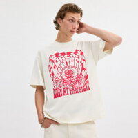 Thời Trang Cổ Tròn Chữ Đỏ In logo Size Lớn Áo Thun Tay Ngắn XS-3XL