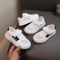 Thời Trang Đơn Giản Bé Gái Bé Trai Trắng Giày Thể Thao Lưới Thoáng Khí Trẻ Em Giày Thể Thao Móc & Vòng Thoải Mái 3-18 Tuổi