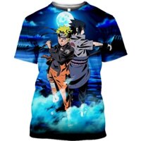 Thời Trang Đường Phố Hip Hop Cực Lớn Áo Thun Họa Tiết Áo Thun Tay Ngắn Top Bandai Nam Nữ Naruto Bông Tai Kẹp Anime Mùa Hè Y2k