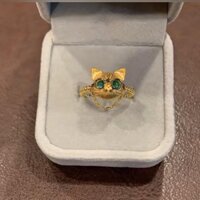 Thời Trang Giả Vàng 18K Mi Nhẫn Độc Đáo Tinh Tế Dễ Thương Mắt Đầu Đại Bàng Dây Xích Đuôi Nhẫn Bán Buôn