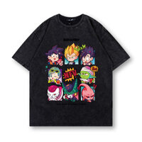 Thời trang giản dị Áo phông nam wash BEEYANBUY áo thun boy phố form rộng 7 viên ngọc rồng in hình unisex ulzzang