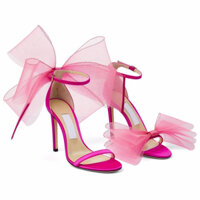 Thời Trang Giày Cao Gót Mũi Tròn Đính Nơ 4.13 inches (size 35-42)