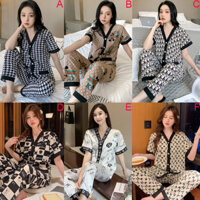 Thời Trang Hàn Quốc Nữ Lụa Satin Bộ Đồ Ngủ Kimono Nữ Tay Ngắn Đồ Ngủ Bộ Đồ Ngủ Thích Hợp Homewear Quần Áo