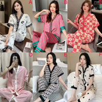 Thời Trang Hàn Quốc Nữ Lụa Satin Bộ Đồ Ngủ Kimono Nữ Tay Ngắn Đồ Ngủ Bộ Đồ Ngủ Thích Hợp Homewear Quần Áo
