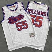 Thời trang Hot Sale Sôcôla trắng Williams No. 55 Jersey NBA Retro Thêu Thể Thao Bóng Rổ Đồng Phục Kings Jersey 305301